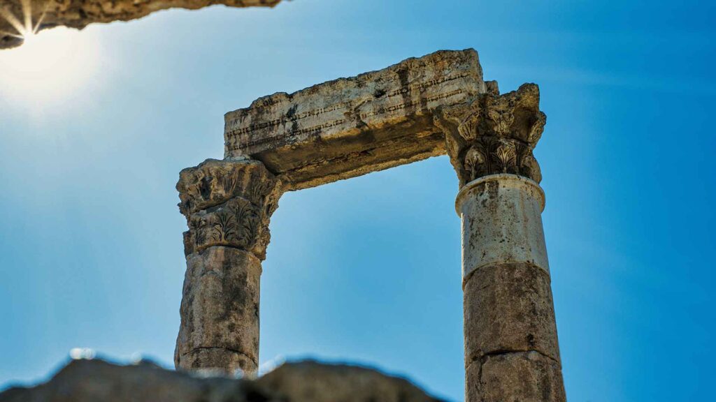 Detail of columns at Amman Citadel