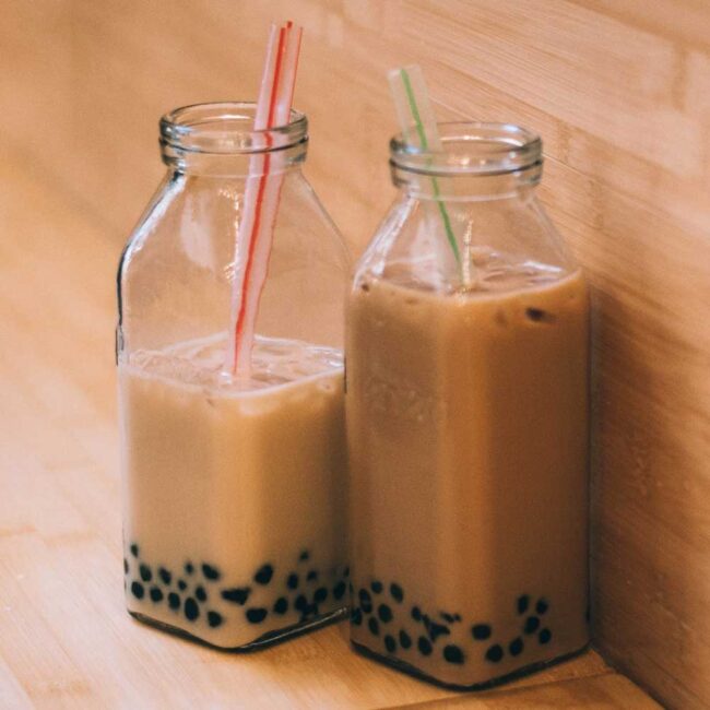 Milk tea with tapioca pearls