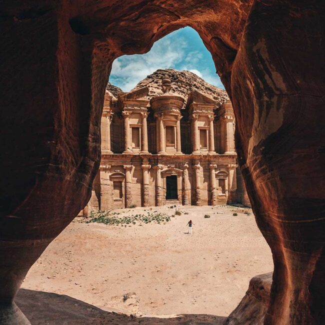 Petra Monastery view from cave