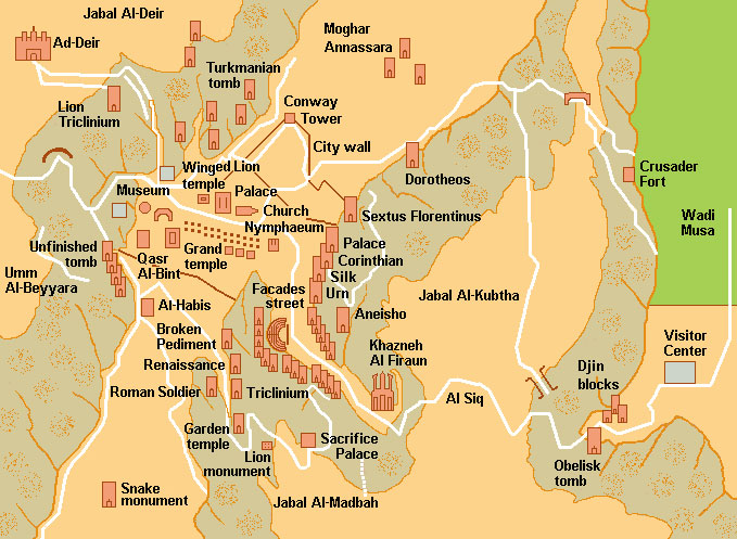 A kinda useful map of Petra